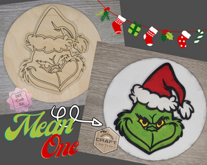 Grinch Christmas Craft Kit DIY Paint kit #3452 - Multiple Sizes Available - Unfinished Wood Cutout Shapes
