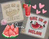 One in a Melon Watermelon Decor Porch Decor Craft Kit Paint Party Kit #2682 - Multiple Sizes Available - Unfinished Wood Cutout Frames