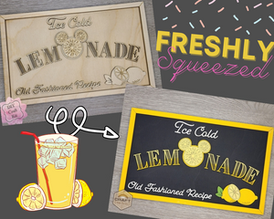 Disney Lemonade Sign Summer Décor DIY Paint kit #3689 - Multiple Sizes Available - Unfinished Wood Cutout Shapes