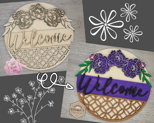 Peony Welcome Sign | #3128