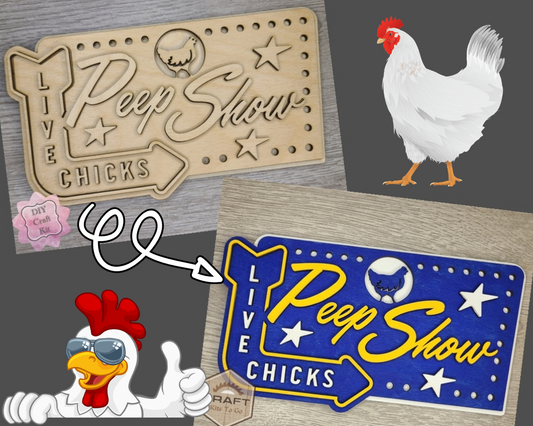 Peep Show Chicken Coop Sign | #3699