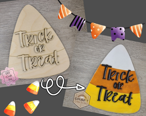 Candy Corn Sign Halloween Sign October 31st Halloween Décor DIY Paint kit #3718 - Multiple Sizes Available - Unfinished Wood Cutout Shapes