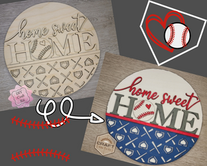 Baseball Welcome Sign | Sports Signs | Home Sweet Home | Crafts | DIY Craft Kits | Paint Party Supplies | #3729
