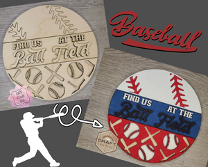 Baseball Sign Play Ball Paint Kit Party Paint Kit #3728 - Multiple Sizes Available - Unfinished Wood Cutout Shapes