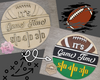 Game Time Football Sign DIY Craft Kit Paint Kit Party Paint Kit #3732 - Multiple Sizes Available - Unfinished Wood Cutout Shapes