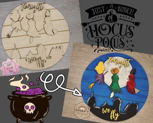 Hocus Pocus | Tonight we Fly | Halloween Decor | Halloween Crafts | DIY Craft Kits | Paint Party Supplies | #3372
