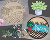 Welcome Sucuas Kit DIY Craft Kit #3114 - Multiple Sizes Available - Unfinished Wood Cutout Shapes