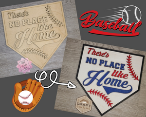 There's No Place Like Home DIY Paint Kit DIY Baseball Craft Kit #2820 - Multiple Sizes Available - Unfinished Wood Cutout Shapes