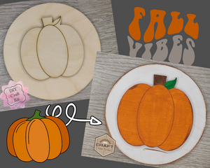 Fall Pumpkin Fall DIY Halloween Craft Kit DIY Craft Kit #3641 - Multiple Sizes Available - Unfinished Wood Cutout Shapes