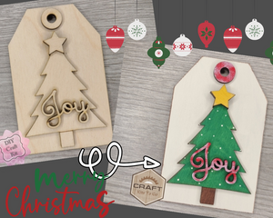 Christmas Tree Tag | JOY | Christmas Tag | Christmas Crafts | Holiday Activities | DIY Craft Kits | Paint Party Supplies | #3429