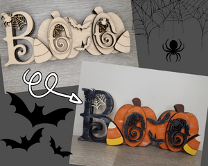 BOO Shelf Sitter | Halloween Decor | Halloween Crafts | DIY Craft Kits | Paint Party Supplies | #3775