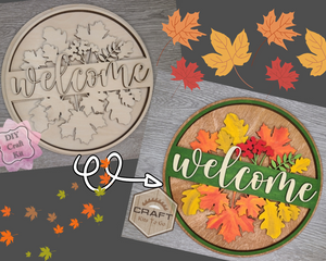 Welcome Fall | Fall Sign | Fall Decor | Fall Crafts | DIY Craft Kits | Paint Party Supplies | #2516