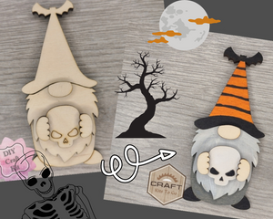 Halloween Gnome Halloween Décor October Craft Kit DIY Paint kit #3785 - Multiple Sizes Available - Unfinished Wood Cutout Shapes
