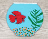 Fish Bowl Pet Fishes wood cutouts DIY paint kit Paint yourself #1470 - Multiple Sizes Available - Unfinished Wood Cutout Shapes