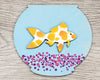 Fish Bowl Pet Fishes wood cutouts DIY paint kit Paint yourself #1470 - Multiple Sizes Available - Unfinished Wood Cutout Shapes
