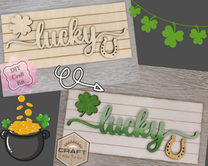 St. Patrick's Day Lucky Craft Kit #2504 Multiple Sizes Available - Unfinished Wood Cutout Shapes