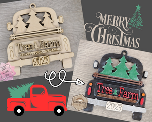 Tree Farm Ornament | Christmas Truck | DIY Ornaments | Christmas Crafts | Holiday Activities | DIY Craft Kits | Paint Party Supplies | #3879