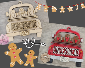 Gingerbread Ornament | Truck Ornament | DIY Ornaments | Christmas Crafts | Holiday Activities | DIY Craft Kits | Paint Party Supplies | #3937