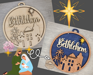 Bethlehem Ornament | Nativity | DIY Ornaments | Christmas Crafts | Holiday Activities | DIY Craft Kits | Paint Party Supplies | #3886