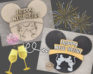 New Years Sign | New Years Décor | DIY Craft Kits | Paint Party Supplies | #3498 - Multiple Sizes Available - Unfinished Wood Cutout Shapes