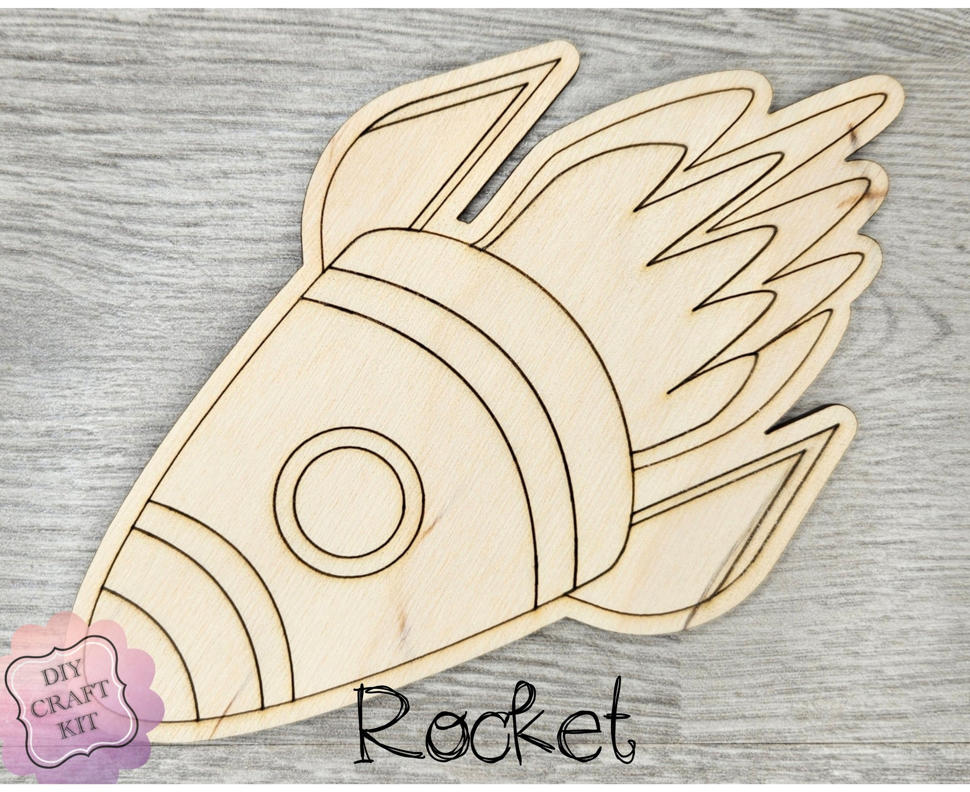 Rocket Cutout | Space | Outer Space | Kids Crafts | Wood Shape Cutout ...