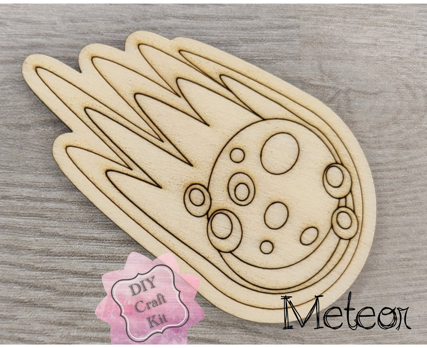 Meteor Cutout | Space | Outer Space | Kids Crafts | Wood Shape Cutout | #2230 - Multiple Sizes Available - Unfinished Wood Cutout Shapes