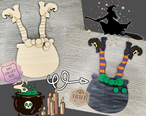 Witch Craft | Halloween Crafts | DIY Paint kit | #2296 - Multiple Sizes Available - Unfinished wood Cutout Shapes