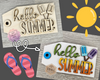 Hello Summer Tag | Sweet Summertime | DIY Craft Kit | Paint Party Kit | #3914 | Multiple Sizes Available - Unfinished Wood Cutout Frames