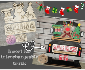Interchangeable Truck *CHRISTMAS HELPERS INSERT* | DIY Craft Kit | Paint Party Kit | #200001 -7