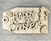 Happy Easter Tag | Easter Décor | Easter Crafts | DIY Easter Craft Kits | Paint Party Kits | #3910 - Multiple Sizes Available - Unfinished Wood Cutout Shapes