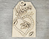 Kisses Tag | Valentine Crafts | DIY Valentine's Day Craft Kit | Valentine Paint Party Kit | #3972 Multiple Sizes Available - Unfinished Wood Cutout Shapes