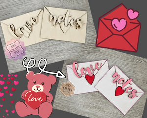 Love Notes | Valentine's Day Crafts | DIY Craft Kit | Feb 14th | DIY Crafts Kits | #3987 Multiple Sizes Available - Unfinished Wood Cutout Shapes