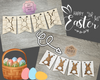 Easter Bunny Bunting | Banner | Springtime | DIY Craft Kit | #3995 - Multiple Sizes Available - Unfinished Wood Cutout Shapes