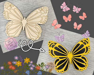 Butterfly wood shape | Butterfly cutout| Butterflies | Spring | DIY Paint kit | DIY Craft Kits | #2241 - Multiple Sizes Available - Unfinished Wood Cutout Shapes