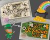 Happy St. Patrick's Day Tag | St. Patrick's Day Crafts | DIY St. Patrick's Day Craft Kits | Paint Party Kit | #3913 Multiple Sizes Available - Unfinished Wood Cutout Shapes