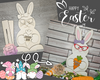 Girl Easter Bunny Shelf Sitter | Easter Crafts | DIY Easter Craft Kits | DIY Paint Party Kit |  Easter Décor | #3981