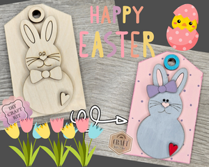 Easter Bunny Tag | Easter Sign | Easter Crafts | Springtime | DIY Craft Kits | DIY Paint Party Supplies | #3985 Multiple sizing available