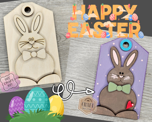 Easter Bunny Tag | Easter Sign | Easter Crafts | Springtime | DIY Craft Kits | DIY Paint Party kit | #3983 Multiple sizing available