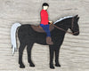Horse & Rider wood cutout wood shapes #1607 - Multiple Sizes Available - Unfinished Wood Cutouts Shapes