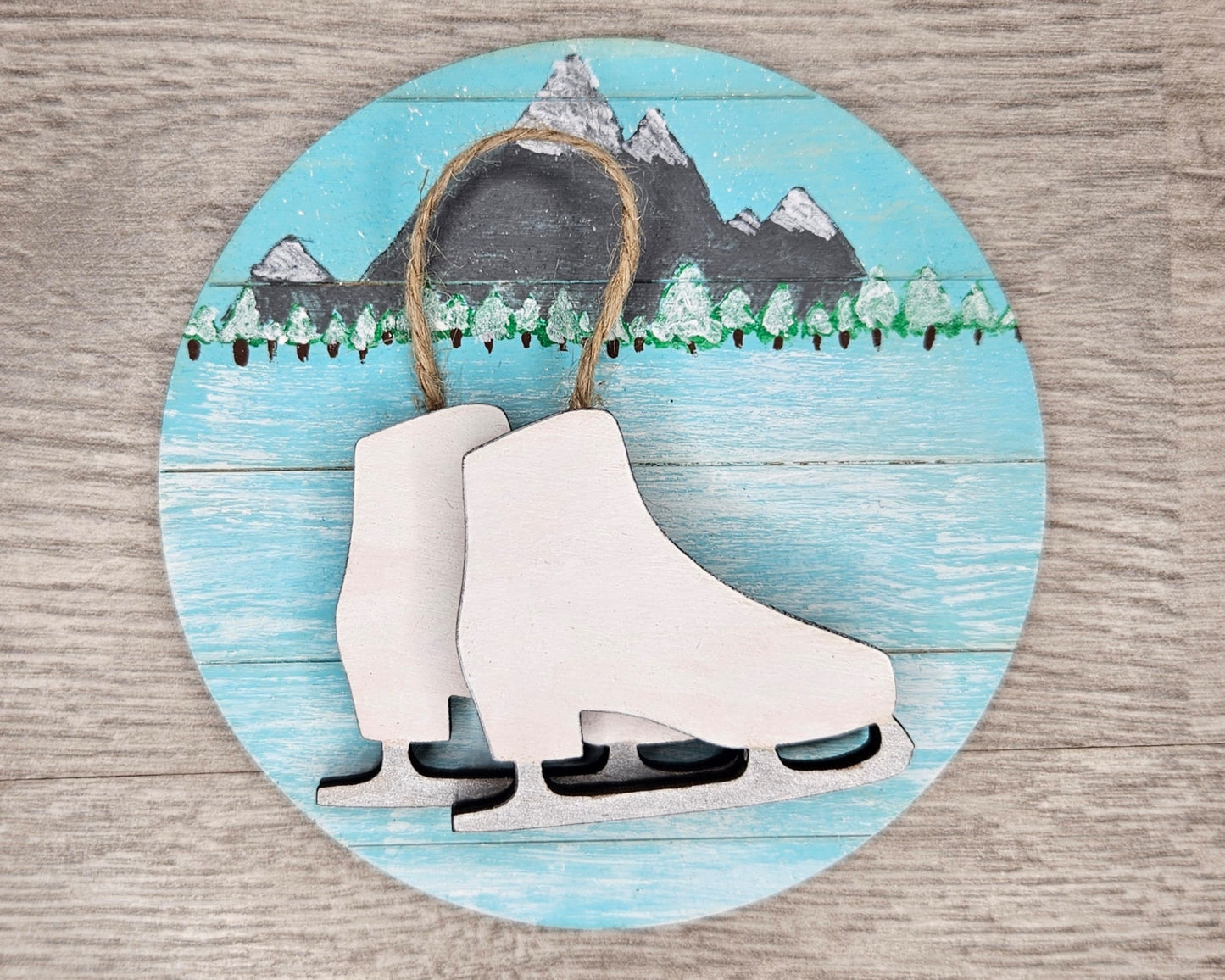 Ice Skate wood cutout wood shapes sports DIY Paint kit #1624 - Multiple Sizes Available - Unfinished Wood Cutouts Shapes