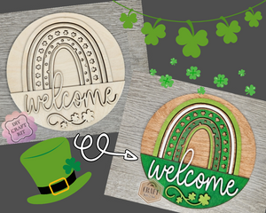 St. Patrick's Day Welcome Sign | ST. Patrick's Day Crafts | DIY Craft Kits | Paint Party Supplies | #4064