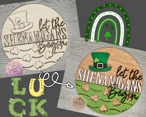 Let the Shenanigans Begin | St. Patrick's Day Crafts | Wood Crafts | Crafts | DIY Craft Kits | Paint Party Supplies | #4066