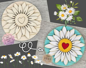 Daisy Round | Spring Crafts | Springtime | DIY Craft Kits | Paint Party Supplies | #4085