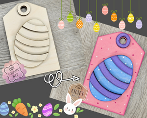 Easter Tag | Easter Egg Tag | Easter Bunny | Spring Crafts | Easter Crafts | Springtime | DIY Craft Kits | Paint Party Supplies | #4088