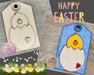 Easter Tag | Easter Chick | Easter Bunny | Spring Crafts | Easter Crafts | Springtime | DIY Craft Kits | Paint Party Supplies | #3984