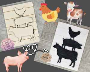 Farm Animal Sign | Farm Decor | Farm Crafts | DIY Craft Kits | Paint Party Supplies | #2278