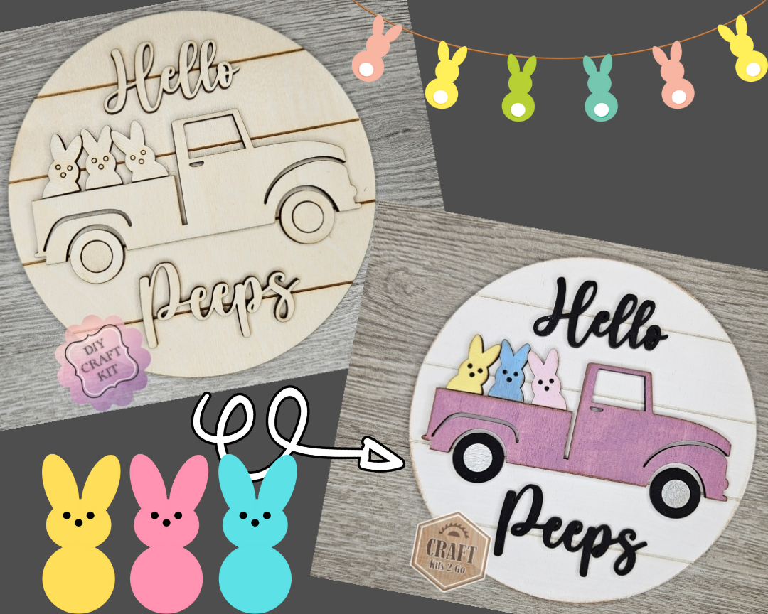 Hello Peeps Sign | #2477