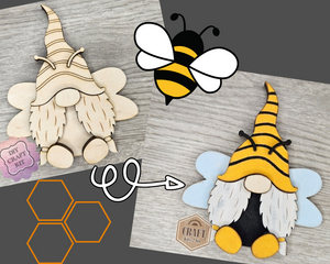 Bee Gnome | Bee Decor | Honeybee | Summer Crafts | DIY Craft Kits | Paint Party Supplies | #2687