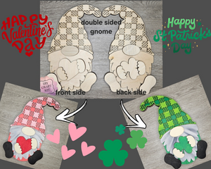 Reversable Gnomes | Double Sided Gnomes | Valentine Gnome | St. Patrick's Day Gnome | DIY Craft Kits | Paint Party Supplies | #3290