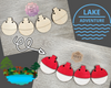 Lake Bobber Fishing Bunting Banner Craft Kit for Adults #2724 - Multiple Sizes Available - Unfinished Wood Cutout Shapes